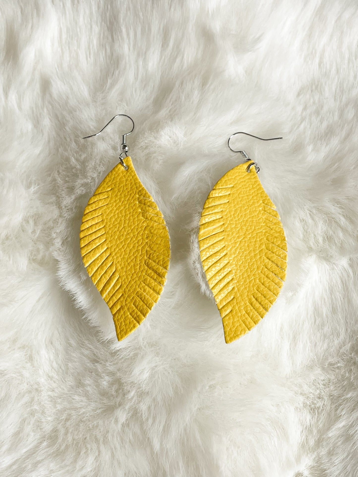 Feather Leather Earrings