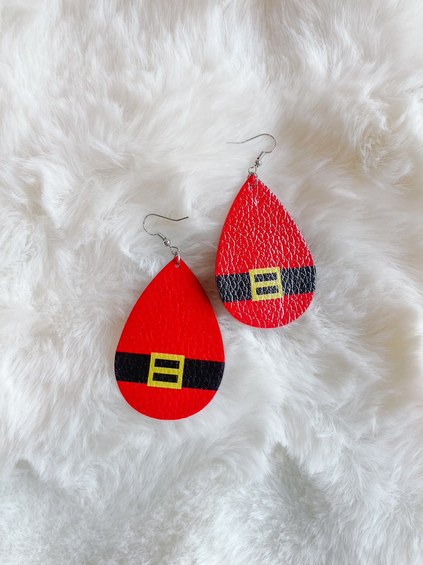 Christmas Faux Leather Earrings