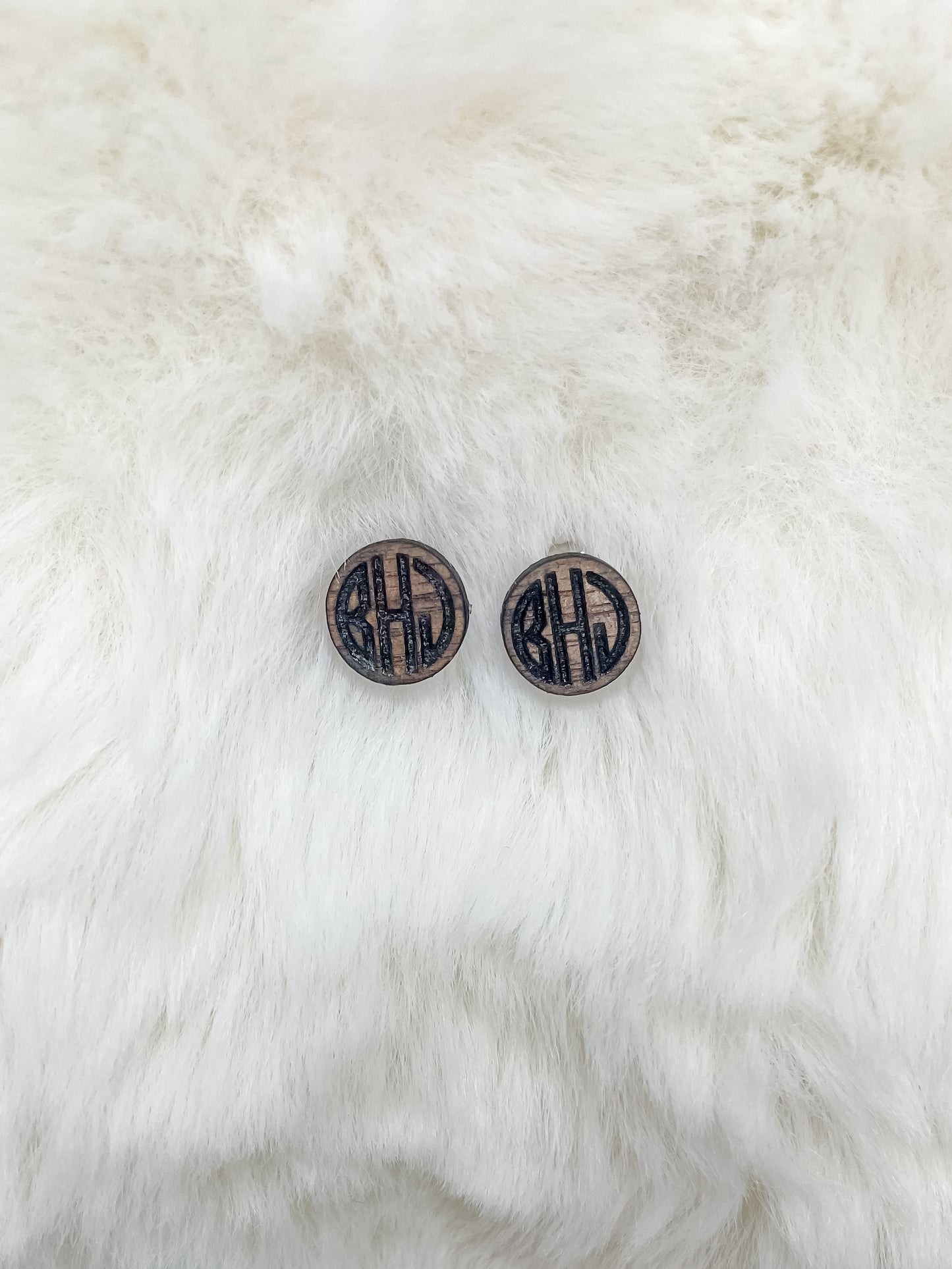 Small Block Monogram Studs