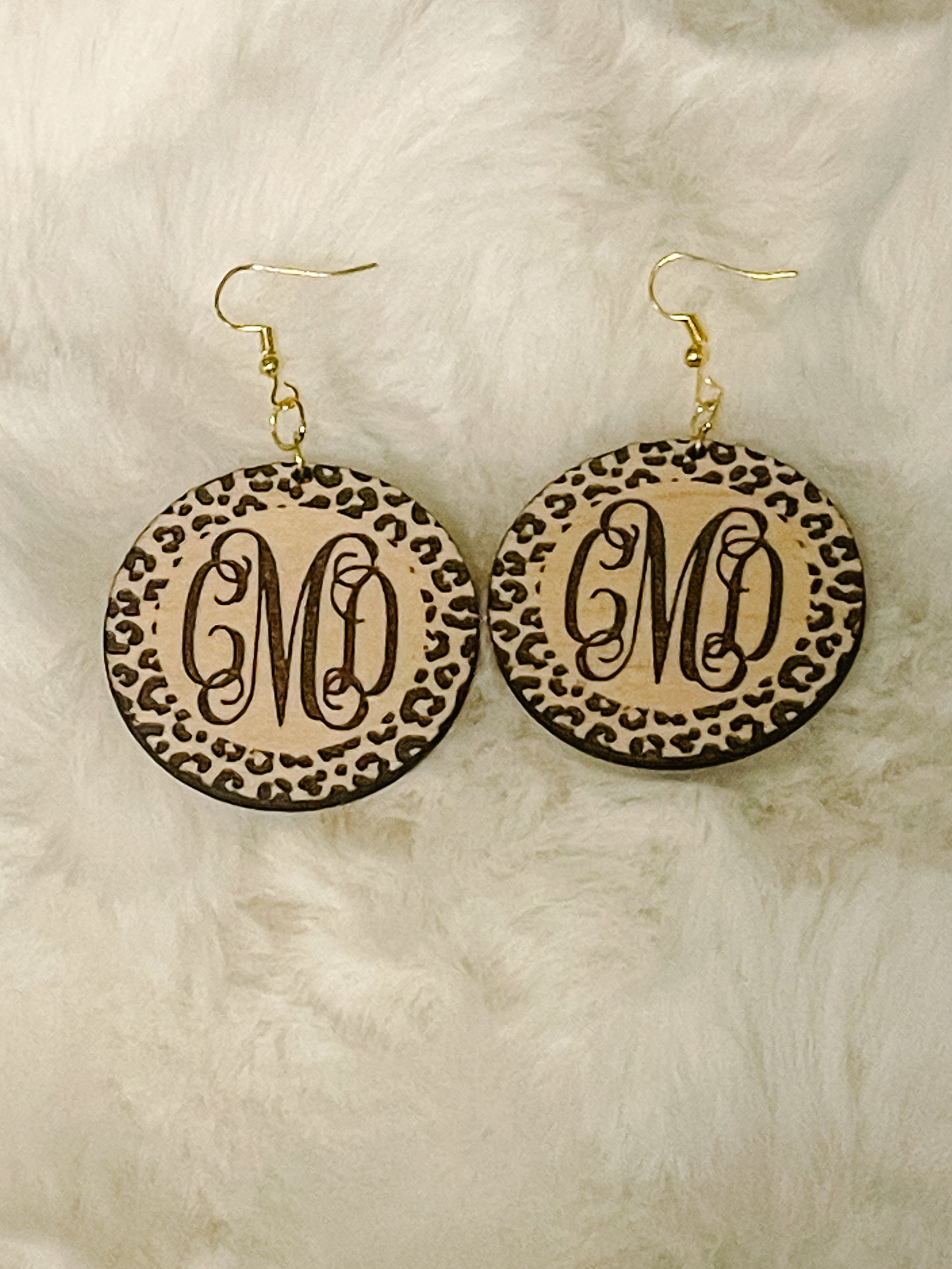 Monogram Leopard Earrings