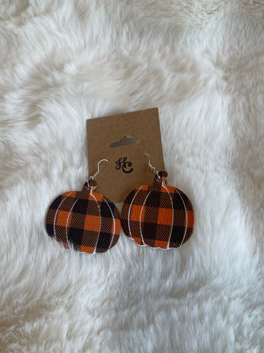 Pumpkin Plaid Earrings