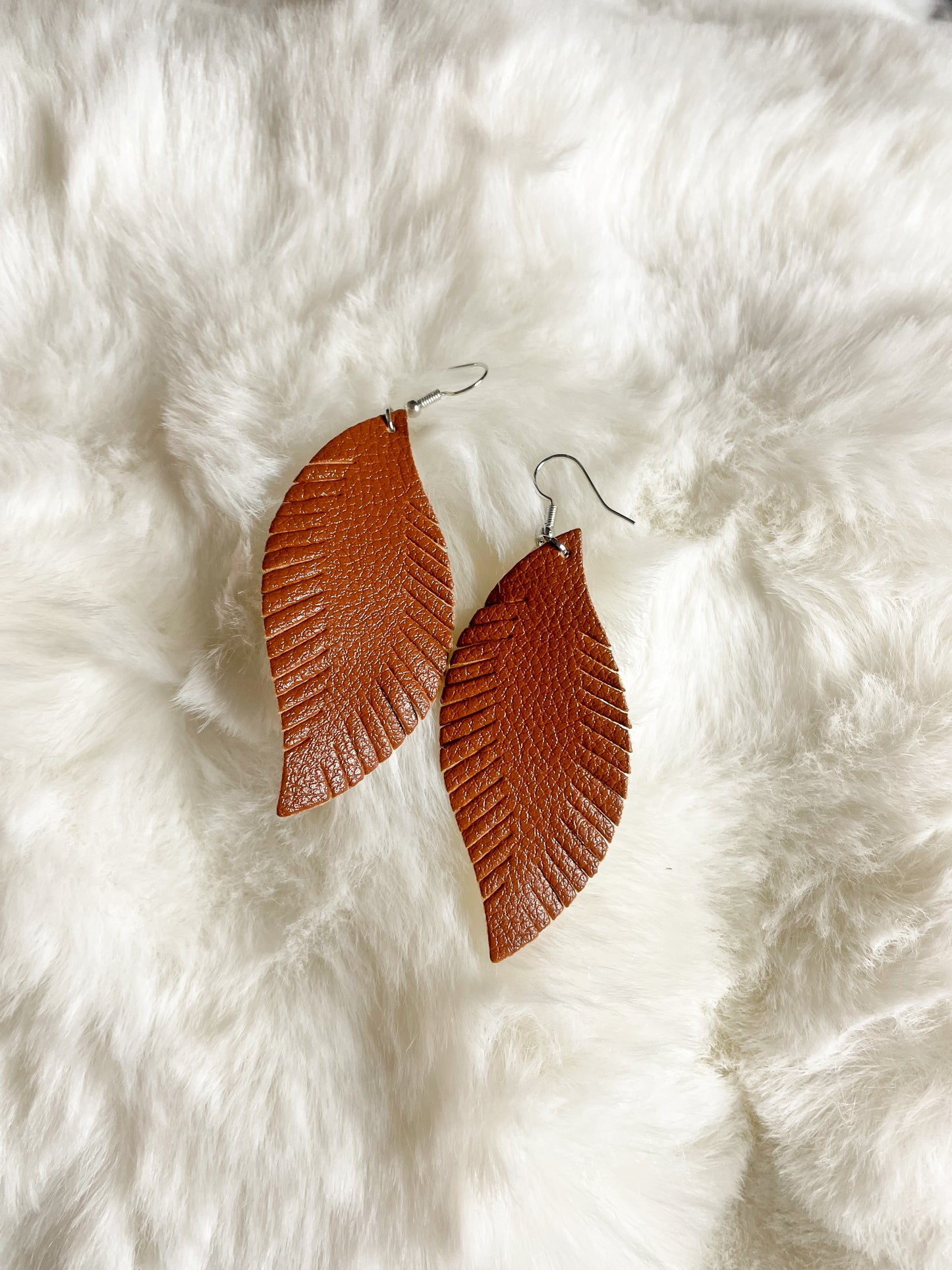Feather Leather Earrings