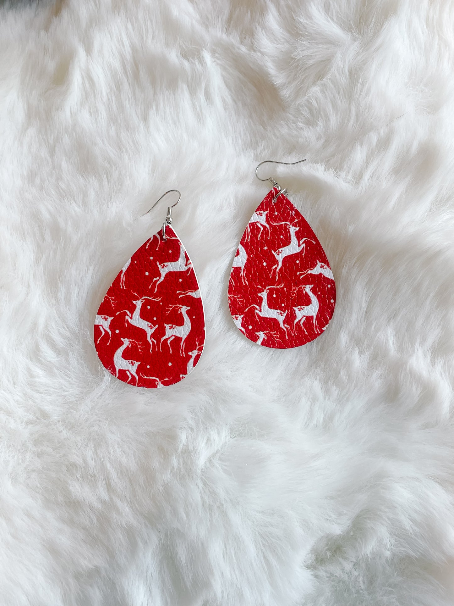 Christmas Faux Leather Earrings
