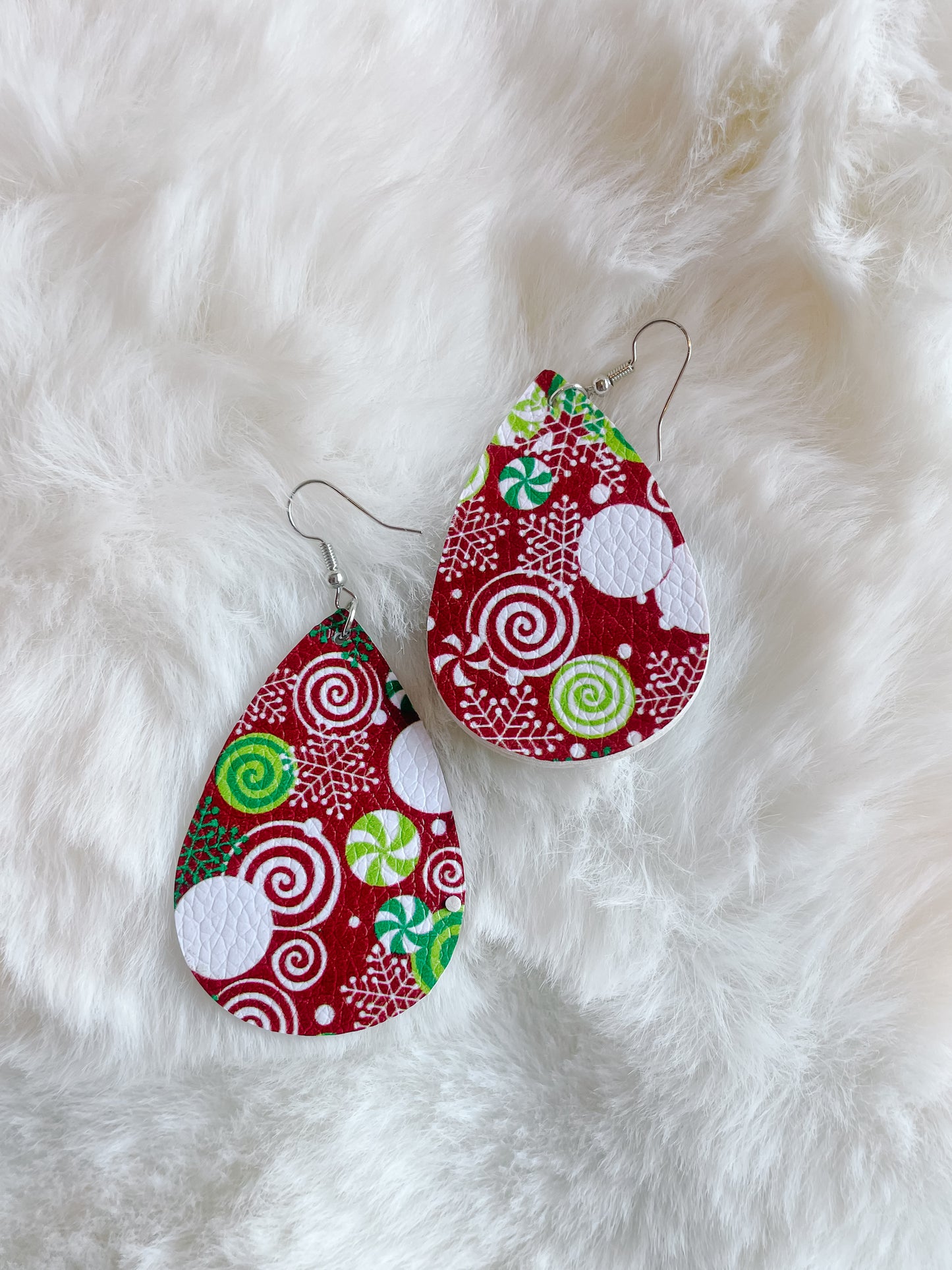 Christmas Faux Leather Earrings
