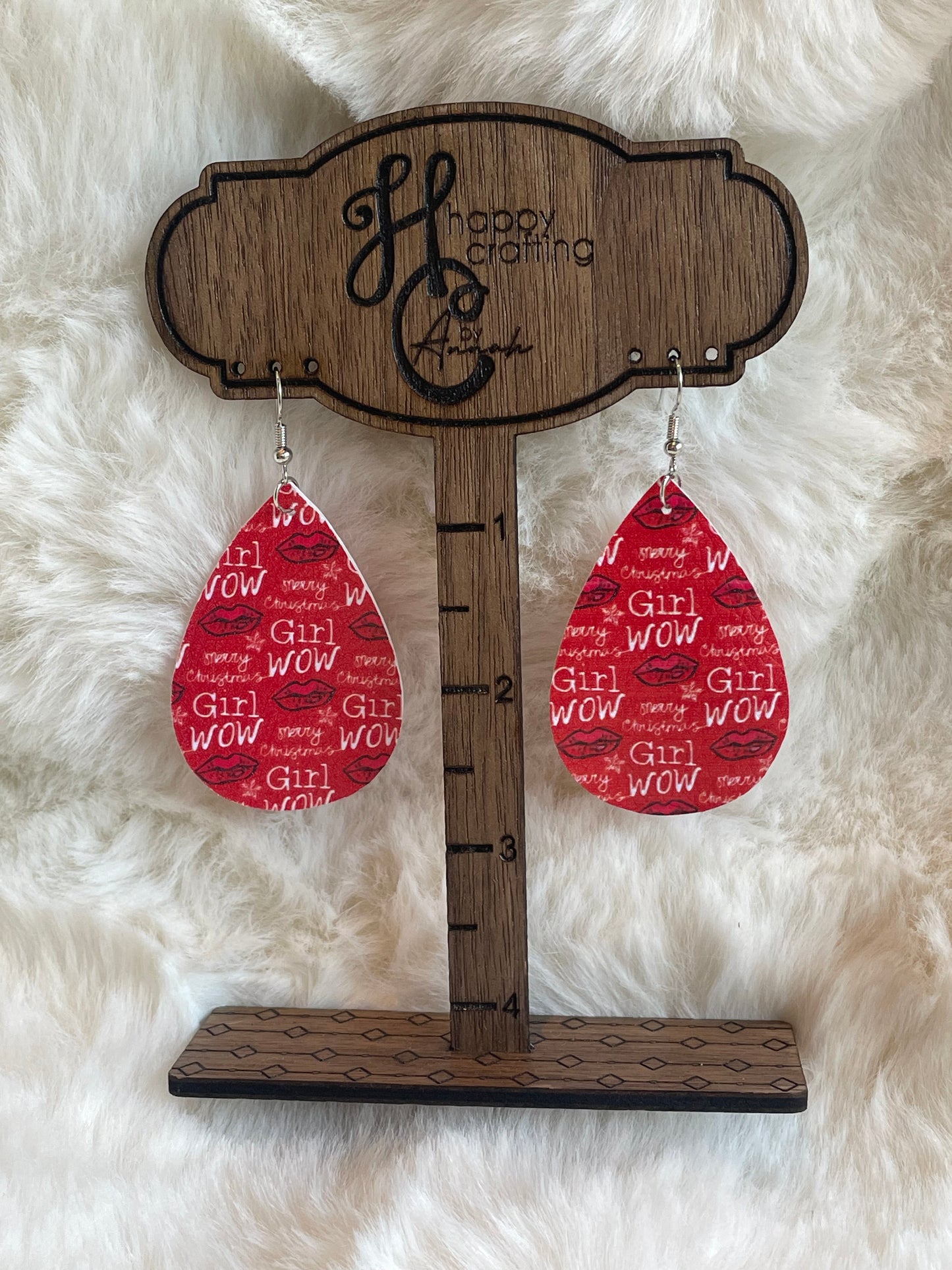 Christmas Faux Leather Earrings