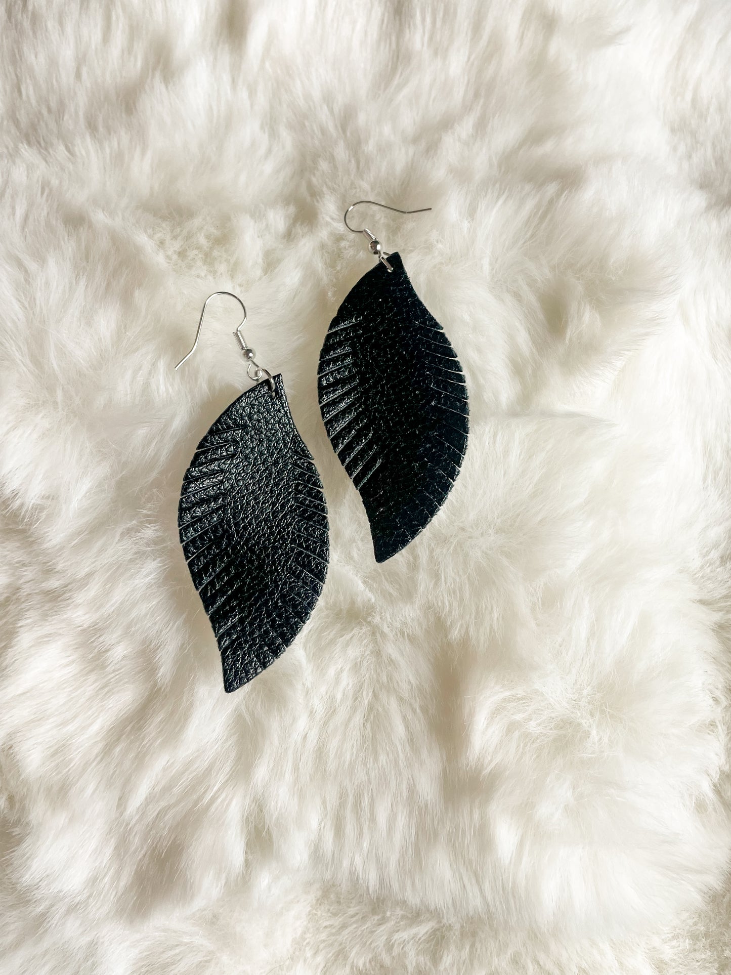 Feather Leather Earrings