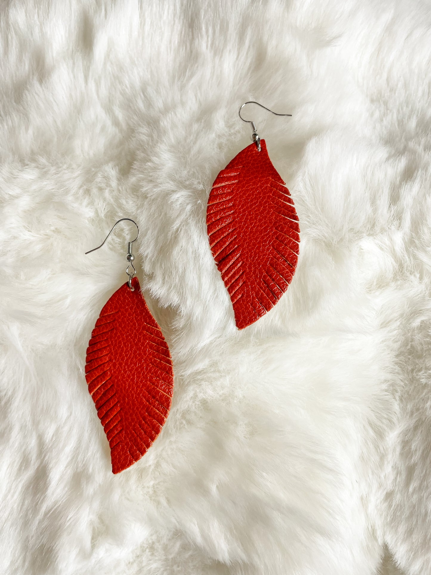 Feather Leather Earrings