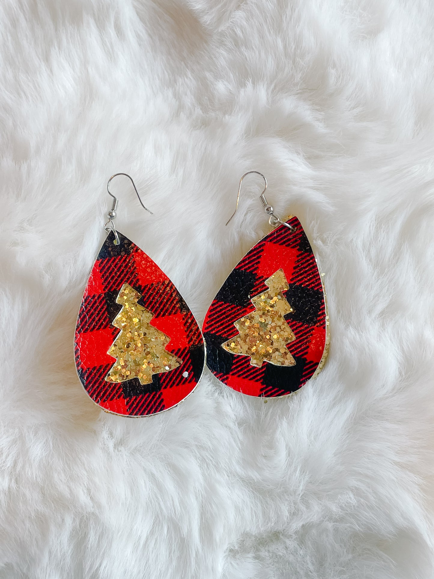Christmas Faux Leather Earrings