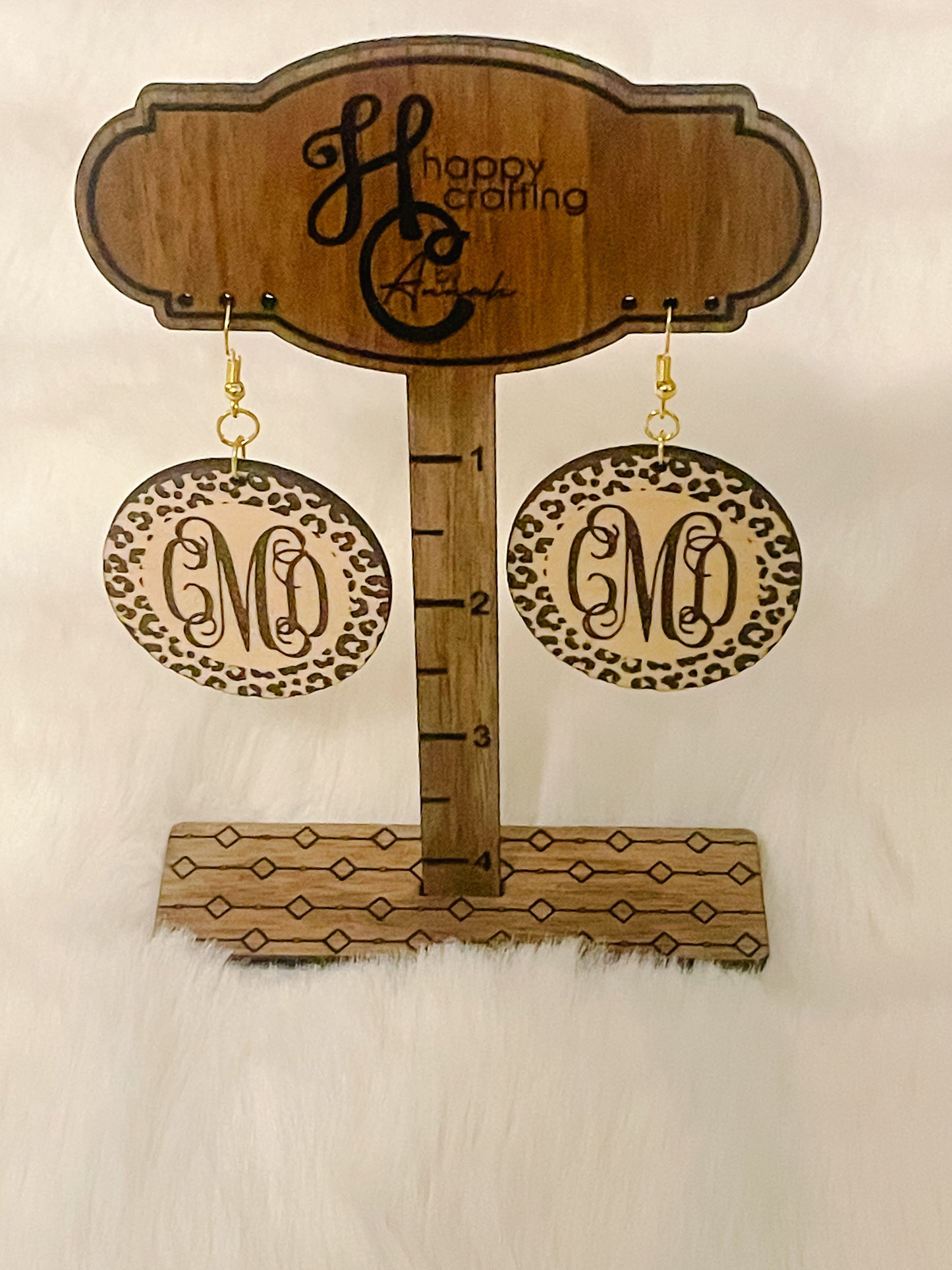 Monogram Leopard Earrings