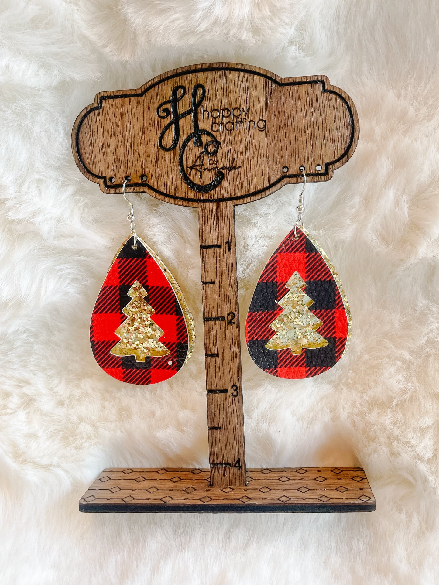 Christmas Faux Leather Earrings