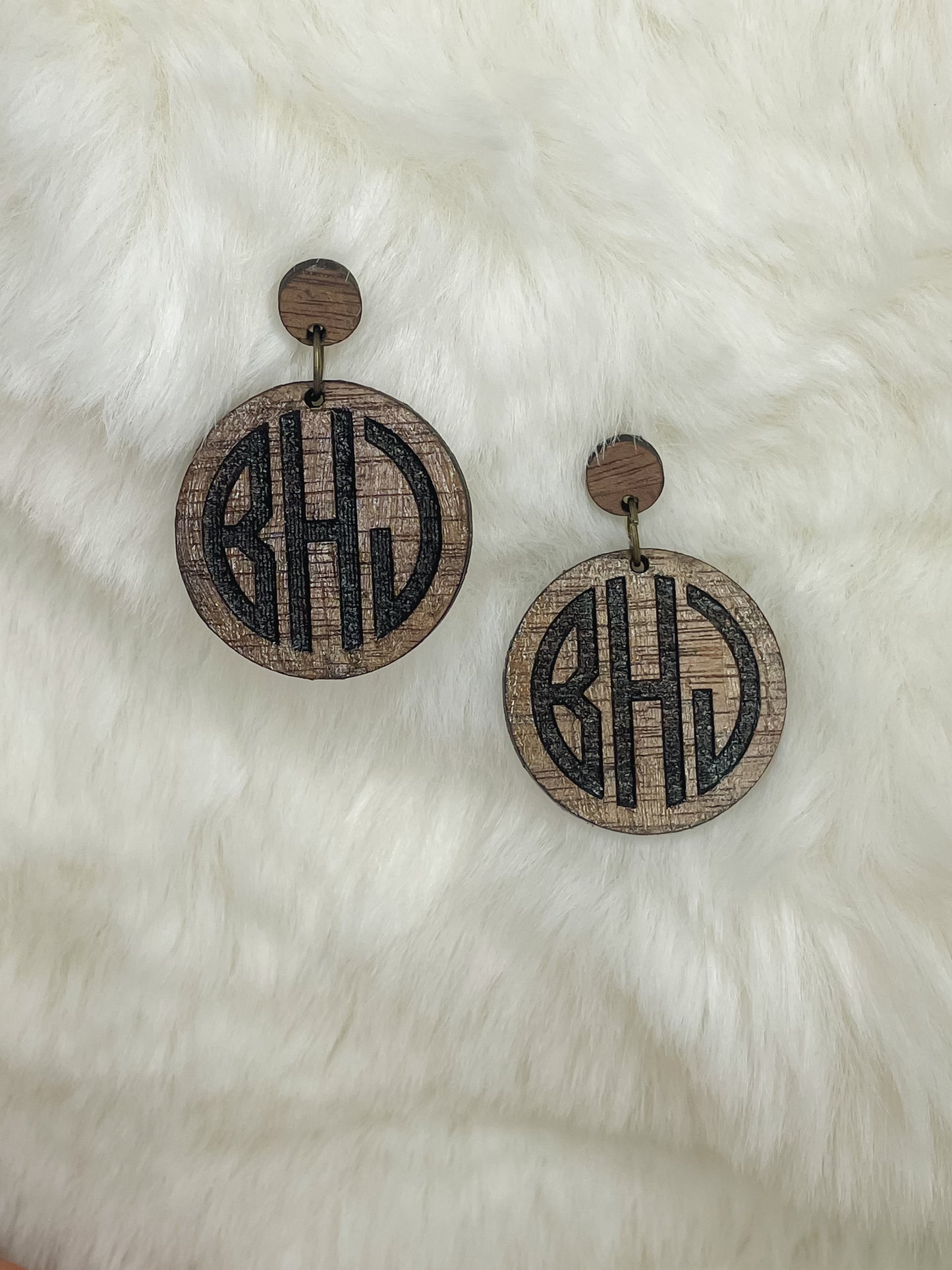 Monogram Stud Dangle Earrings