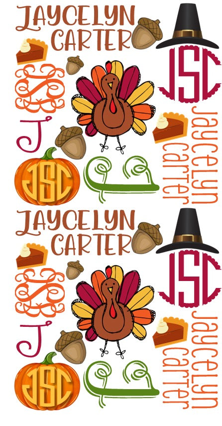 Monogrammed Thanksgiving Bow