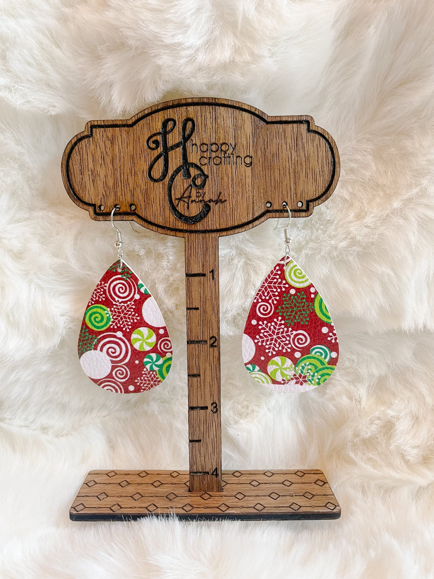 Christmas Faux Leather Earrings