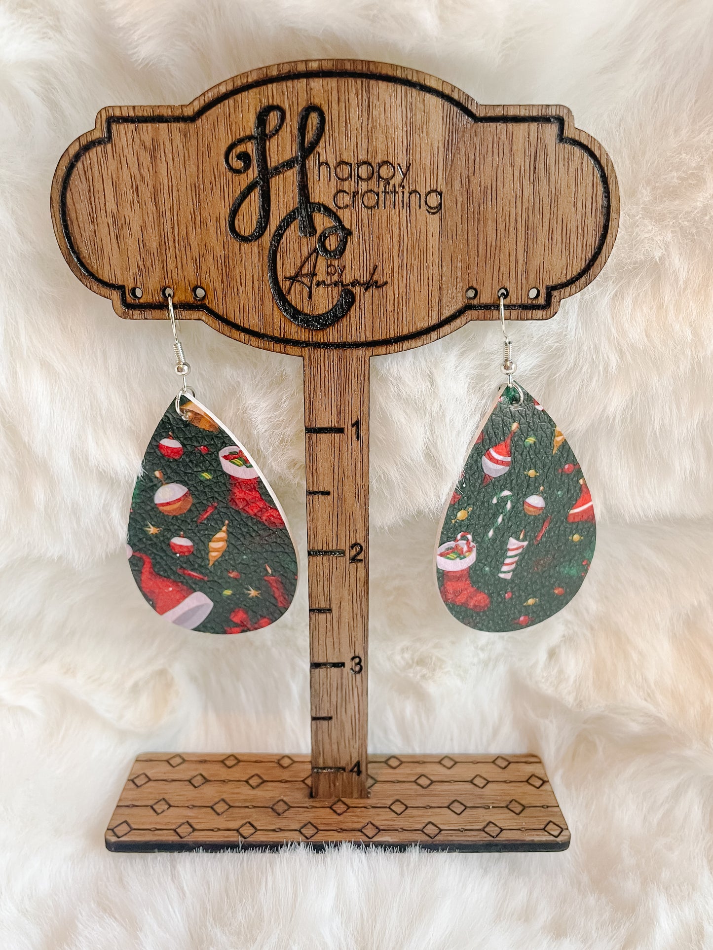 Christmas Faux Leather Earrings