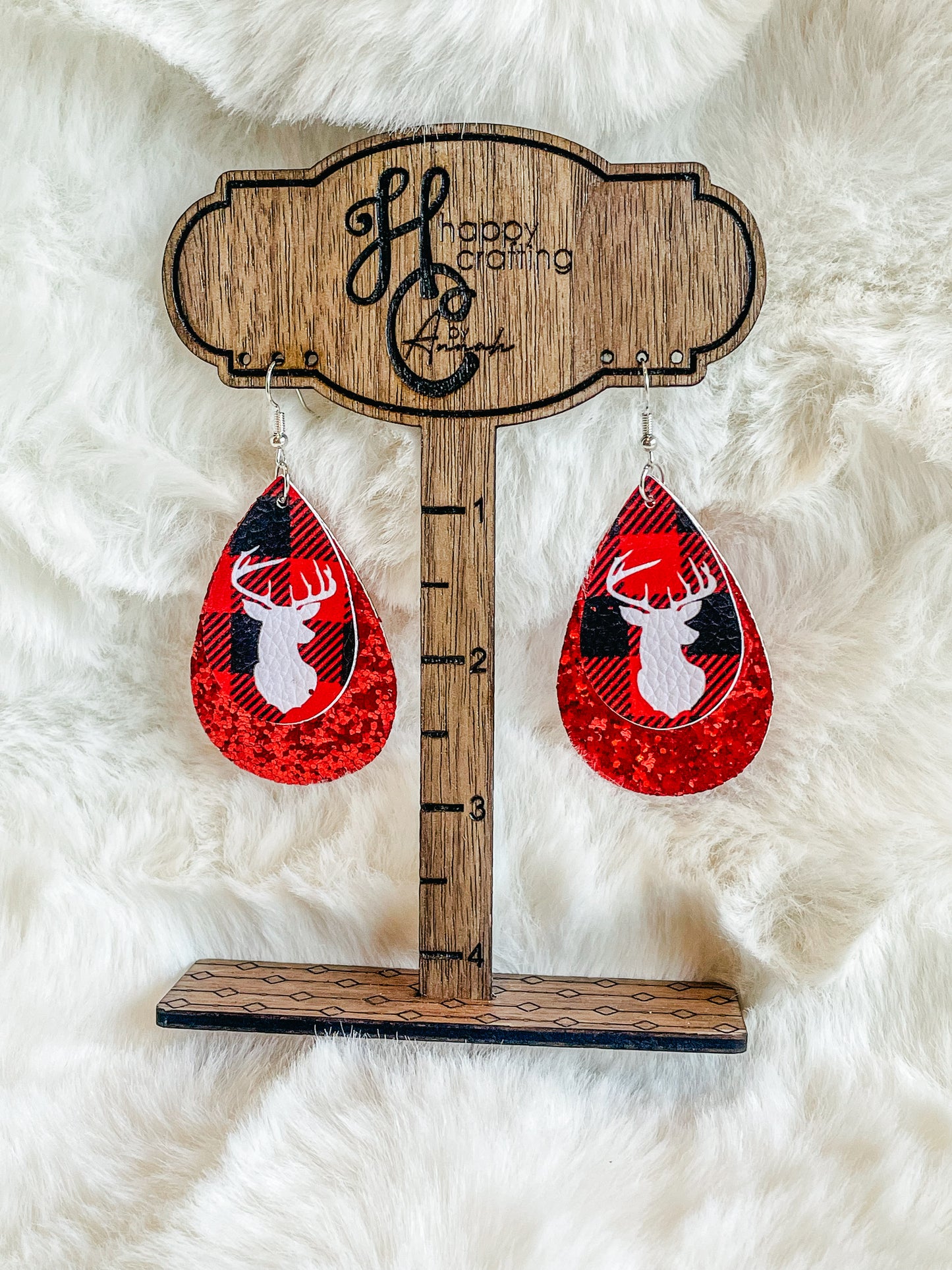 Christmas Faux Leather Earrings
