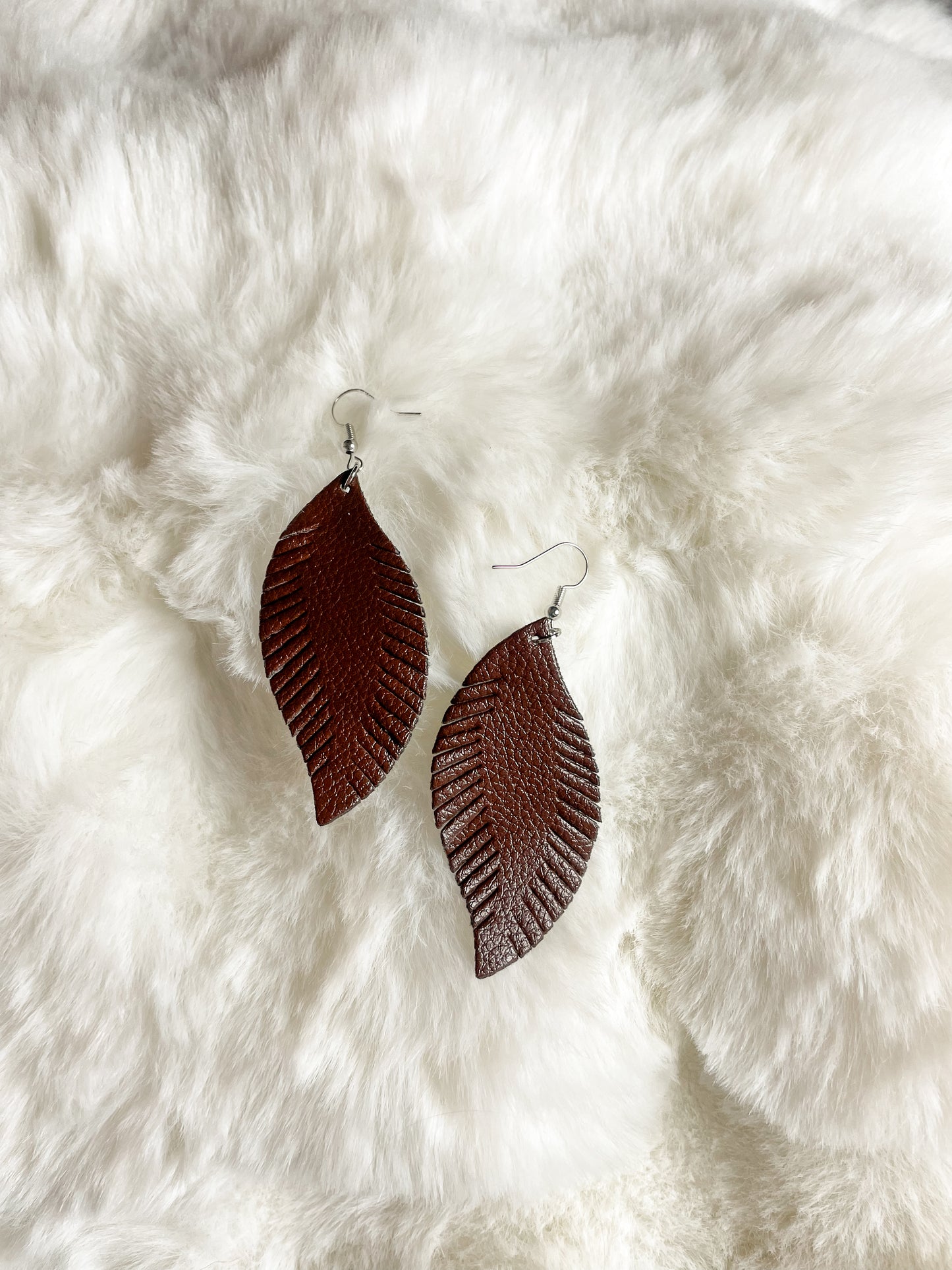 Feather Leather Earrings