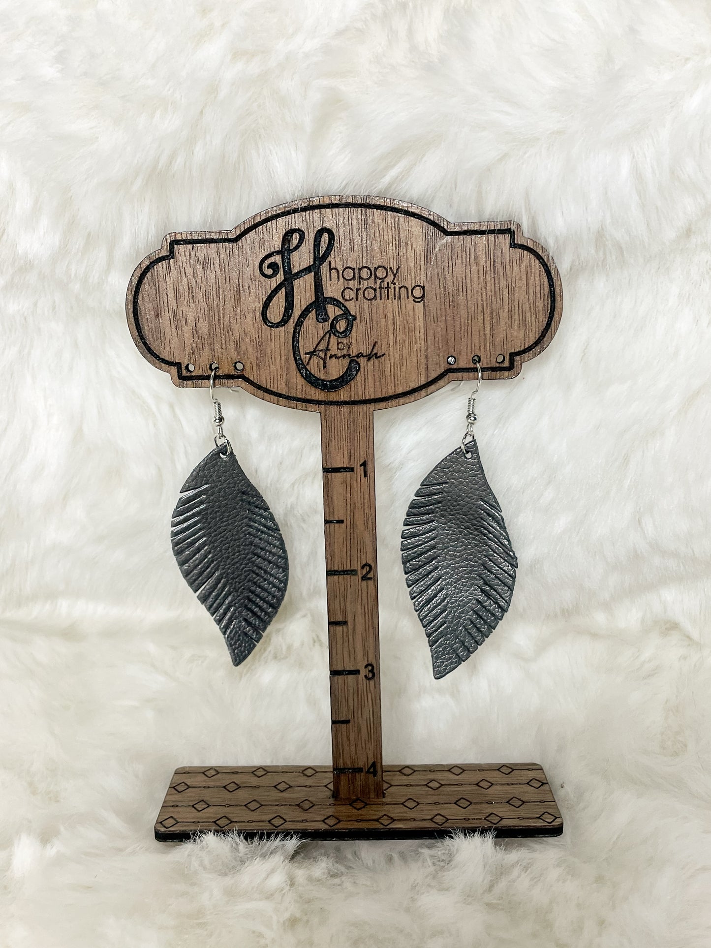 Feather Leather Earrings