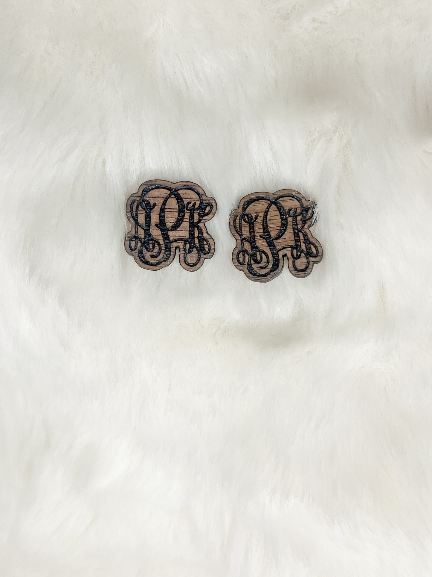 Vine Monogram Stud Earrings