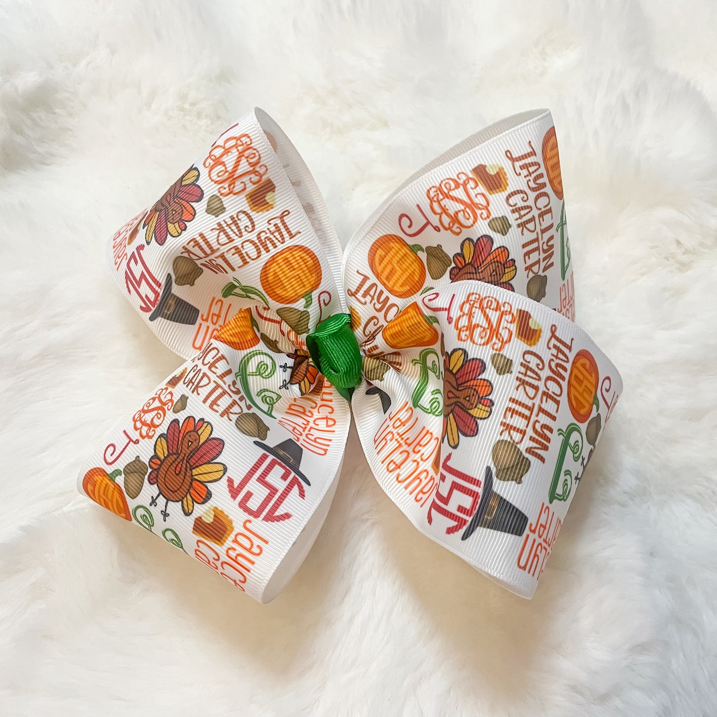 Monogrammed Thanksgiving Bow