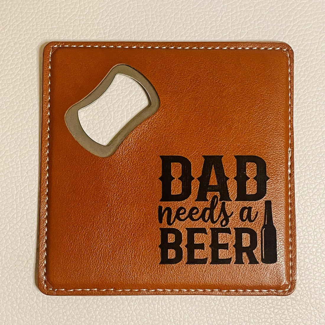 Leather Bottle Opener Coaster