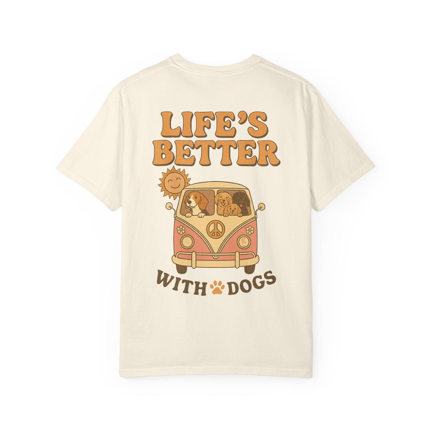 Life's Better With Dogs T-Shirt — Retro VW Bus Dog Tee