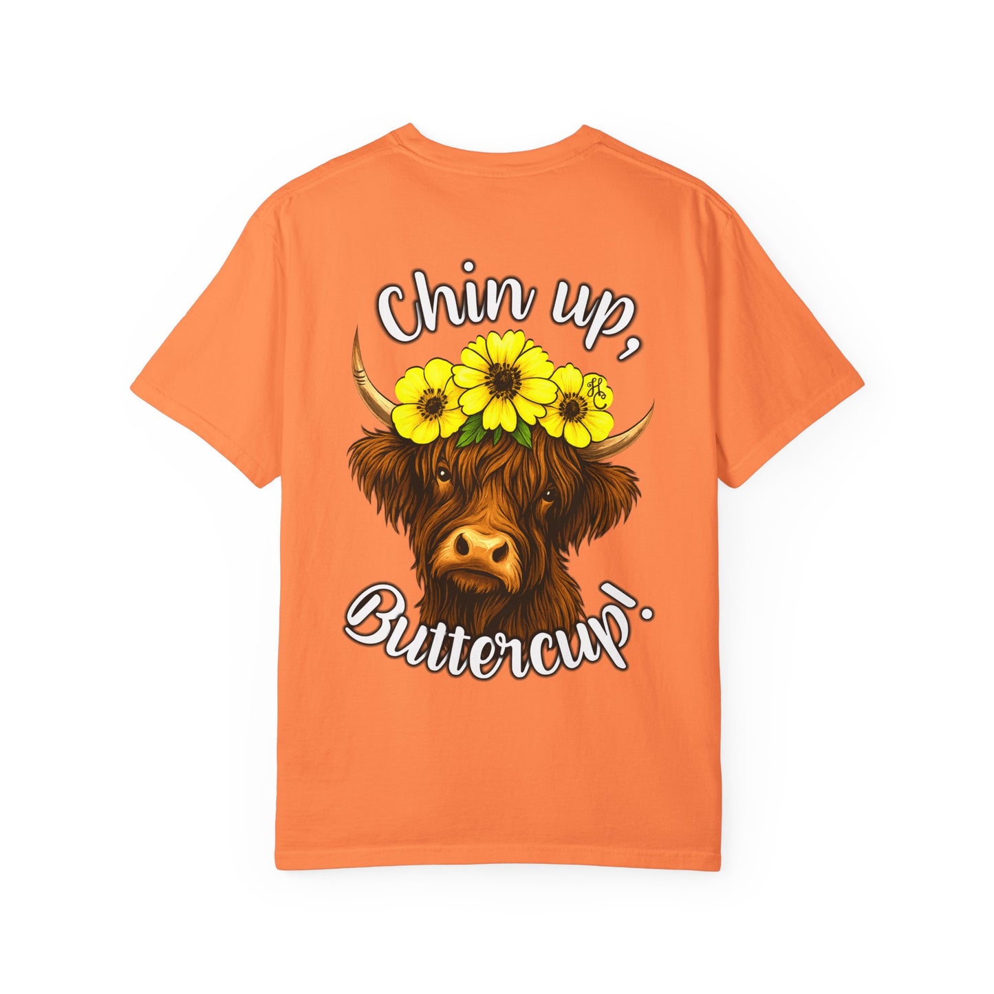 Chin Up Buttercup Highland Cow T-shirt | Sunflower Graphic