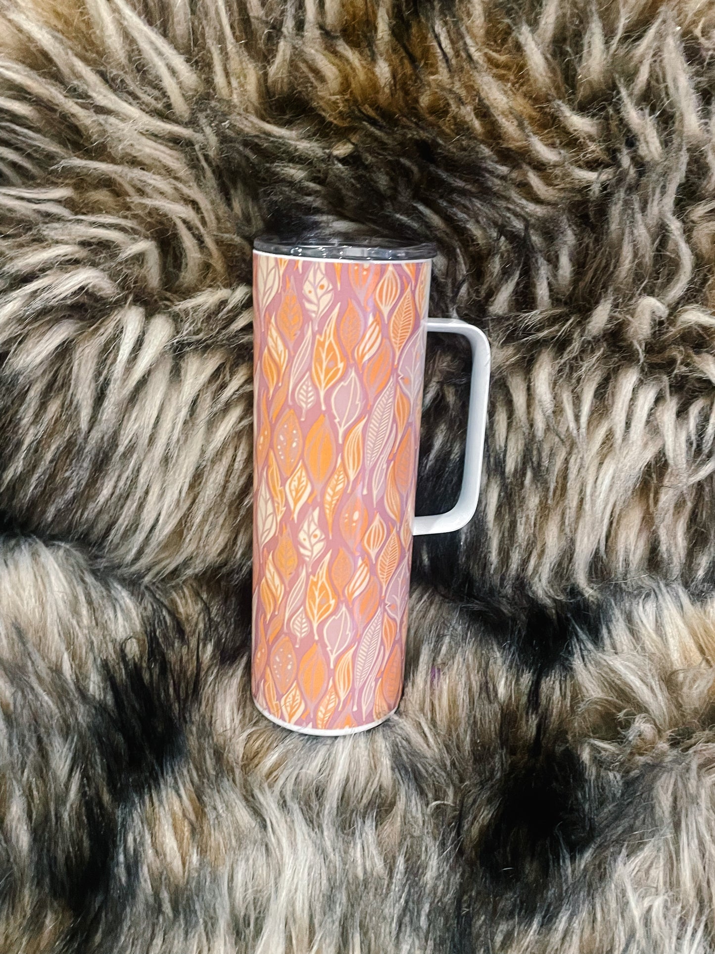 Fall Print Handled Tumbler