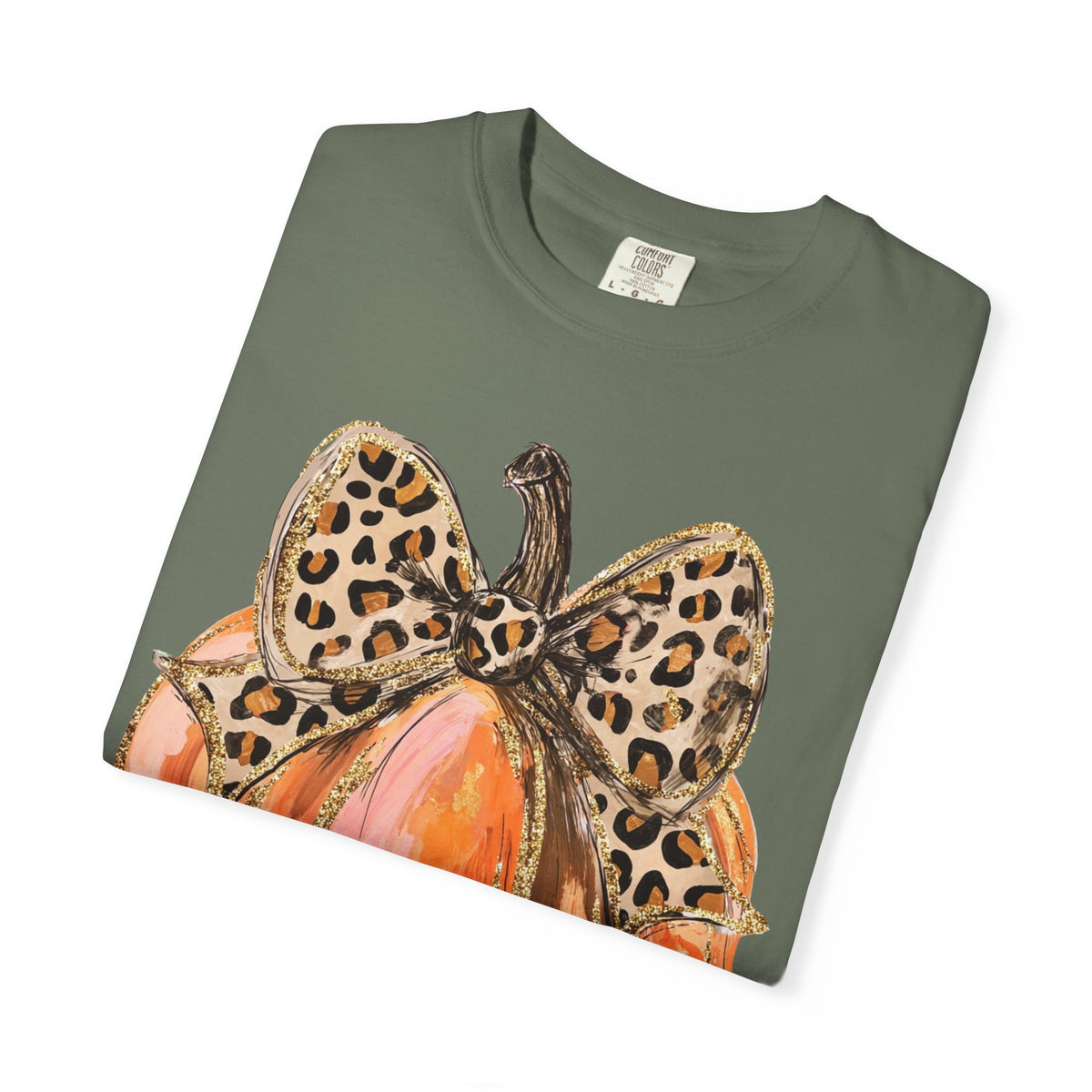 Leopard Bow Pumpkin T-Shirt — Cute Fall Halloween Tee