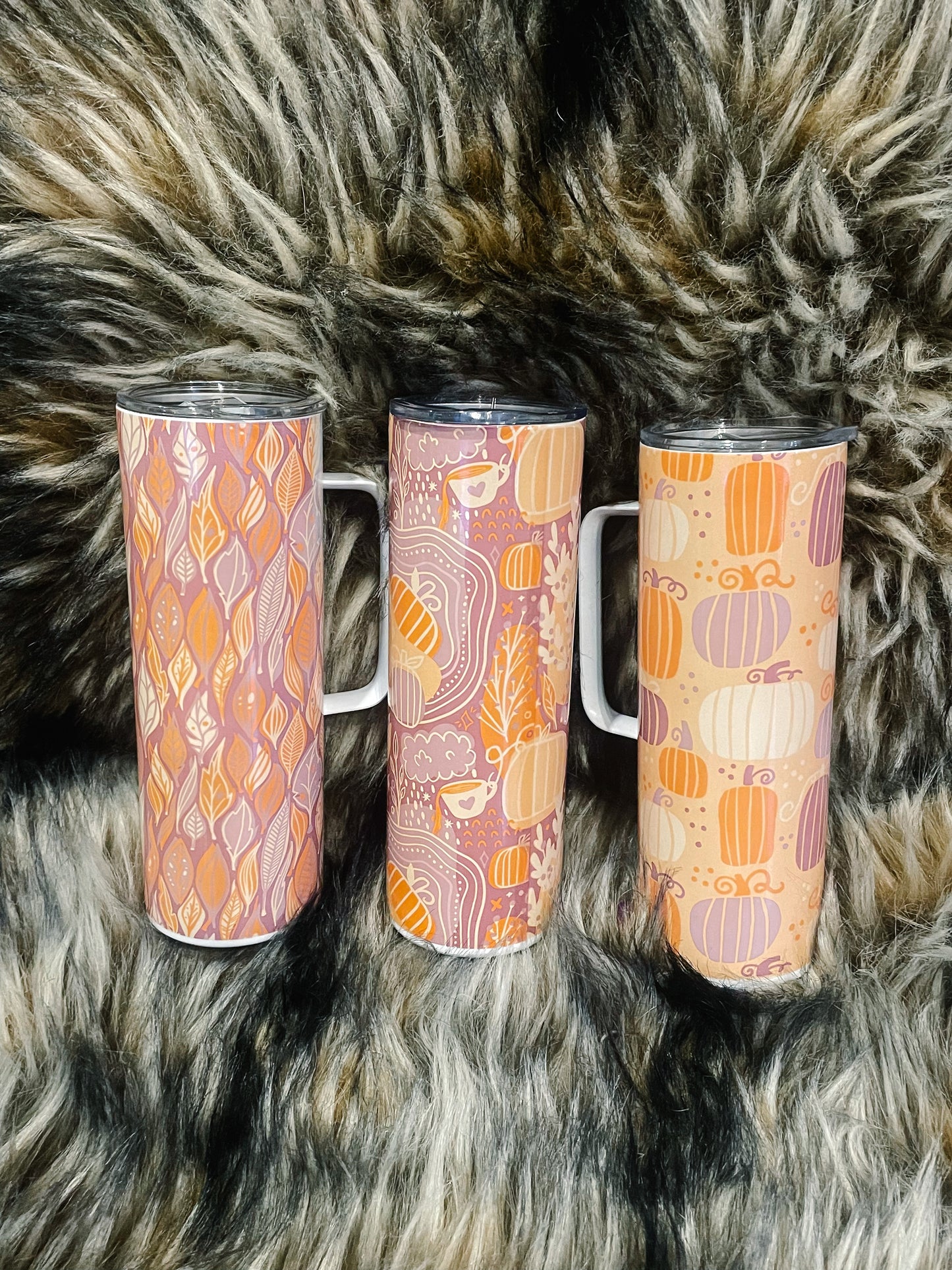 Fall Print Handled Tumbler